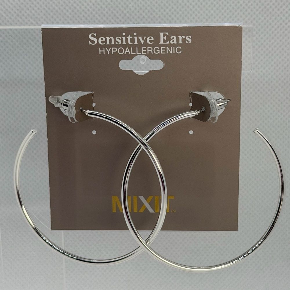 3For$20 Mixit Silver Hoop Earrings for Sensitive Ears